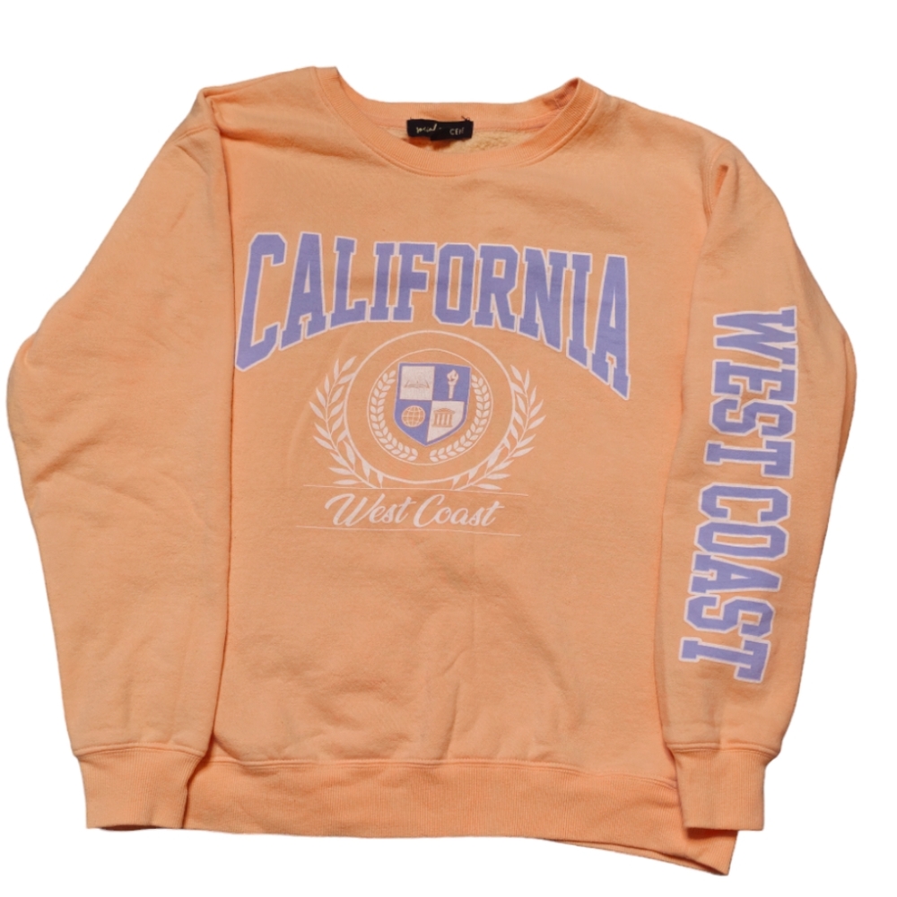 California West Coast Pastel Orange Collegiate Sweatshirt XS
